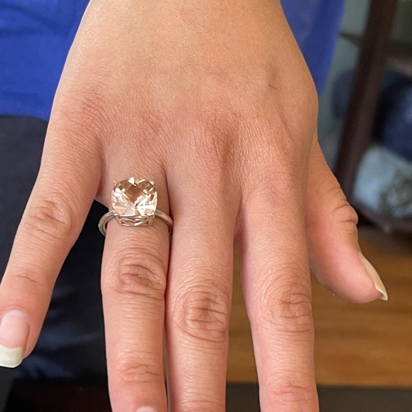 Gorgeous peach Morganite Silver rings 7, 8.5 - Picture 11 of 12